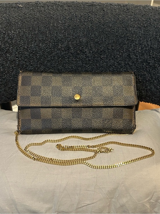 Louis Vuitton Handbags - Louis Vuitton Damier Ebene Wallet with Gold Chain